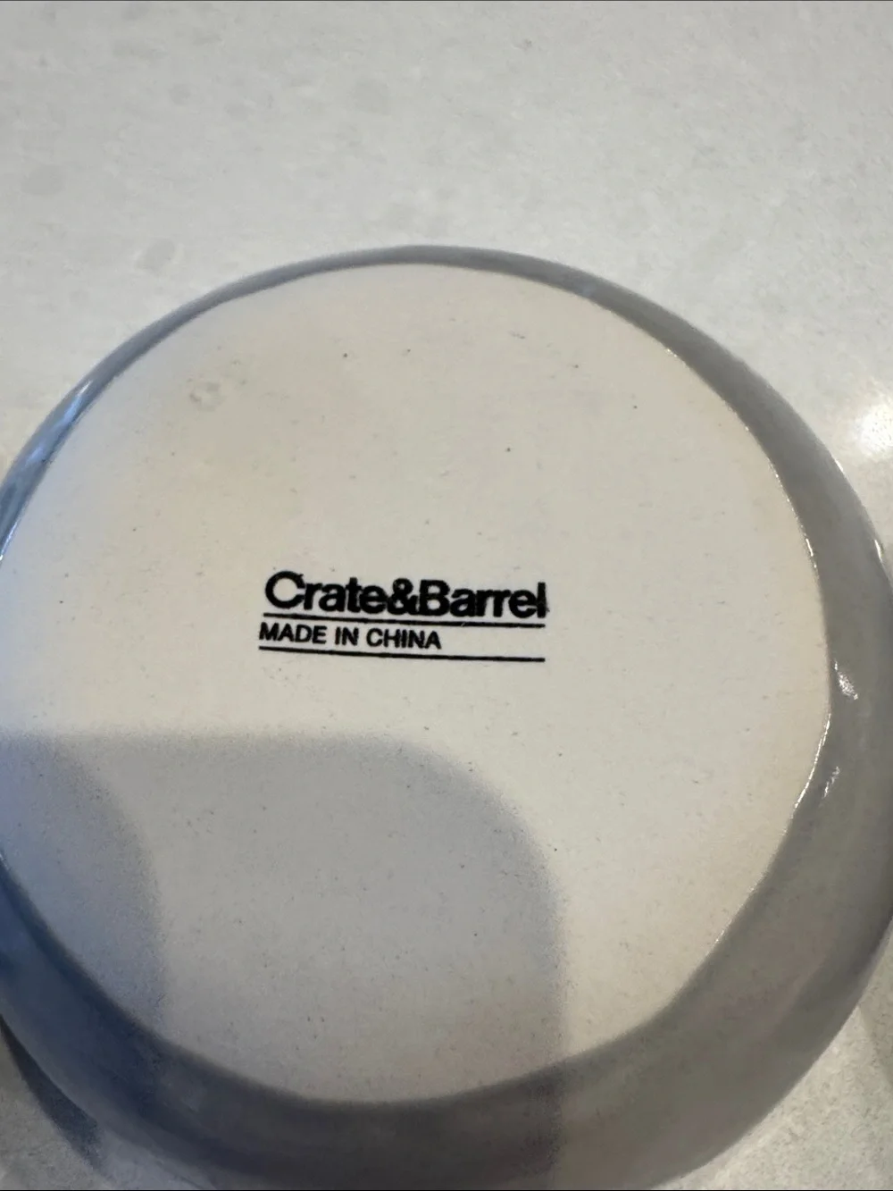 Crate&Barrel Light Gray Ceramic 2 Bowls and 1 Saucer Set